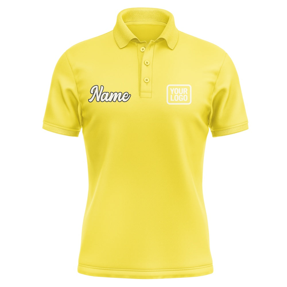 Custom Light Yellow Cream Short-Sleeve Polo Shirt