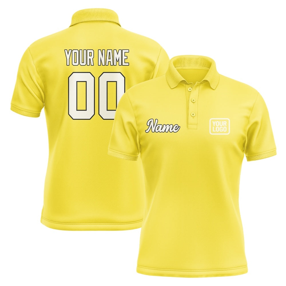 Custom Light Yellow Cream Short-Sleeve Polo Shirt
