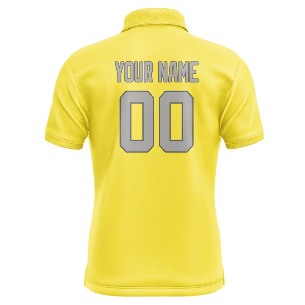 Custom Light Yellow Gray Short-Sleeve Polo Shirt