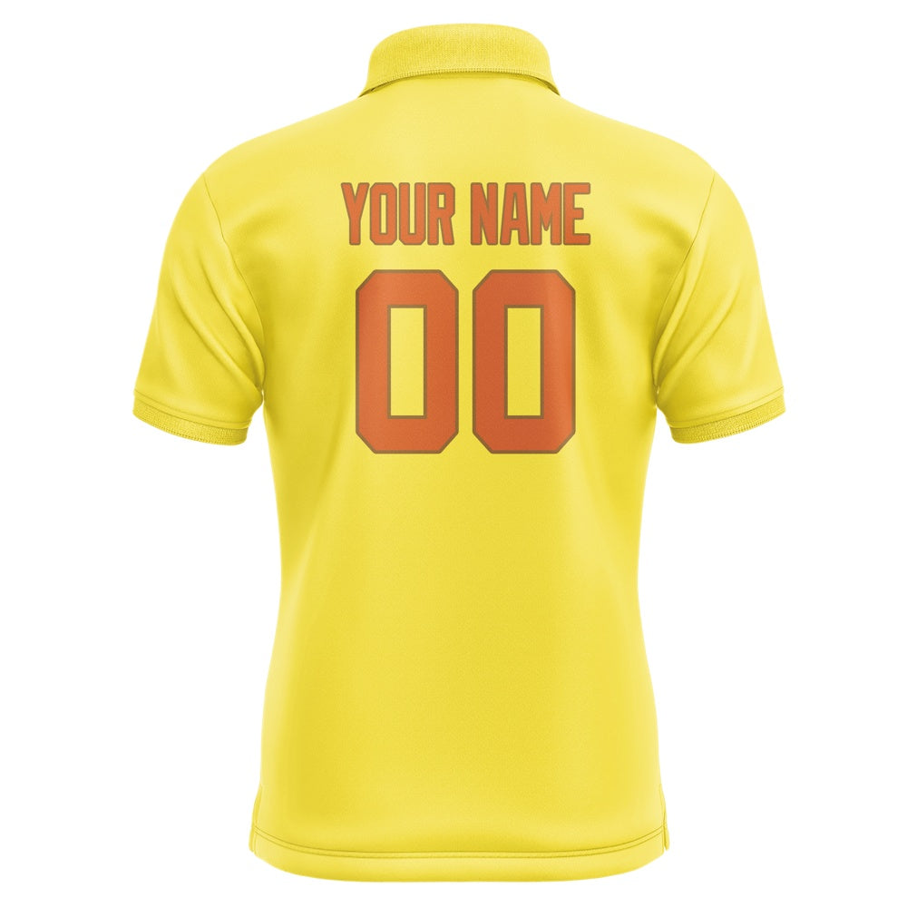 Custom Light Yellow Orange Short-Sleeve Polo Shirt