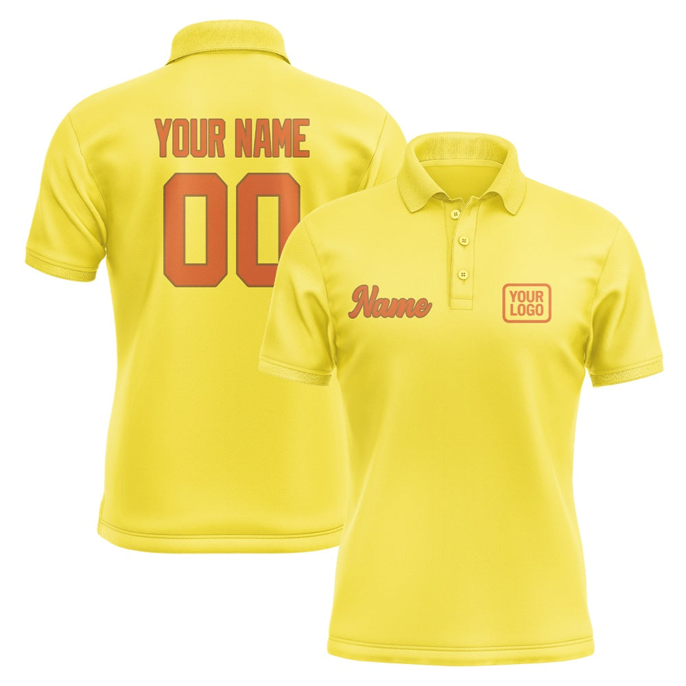 Custom Light Yellow Orange Short-Sleeve Polo Shirt