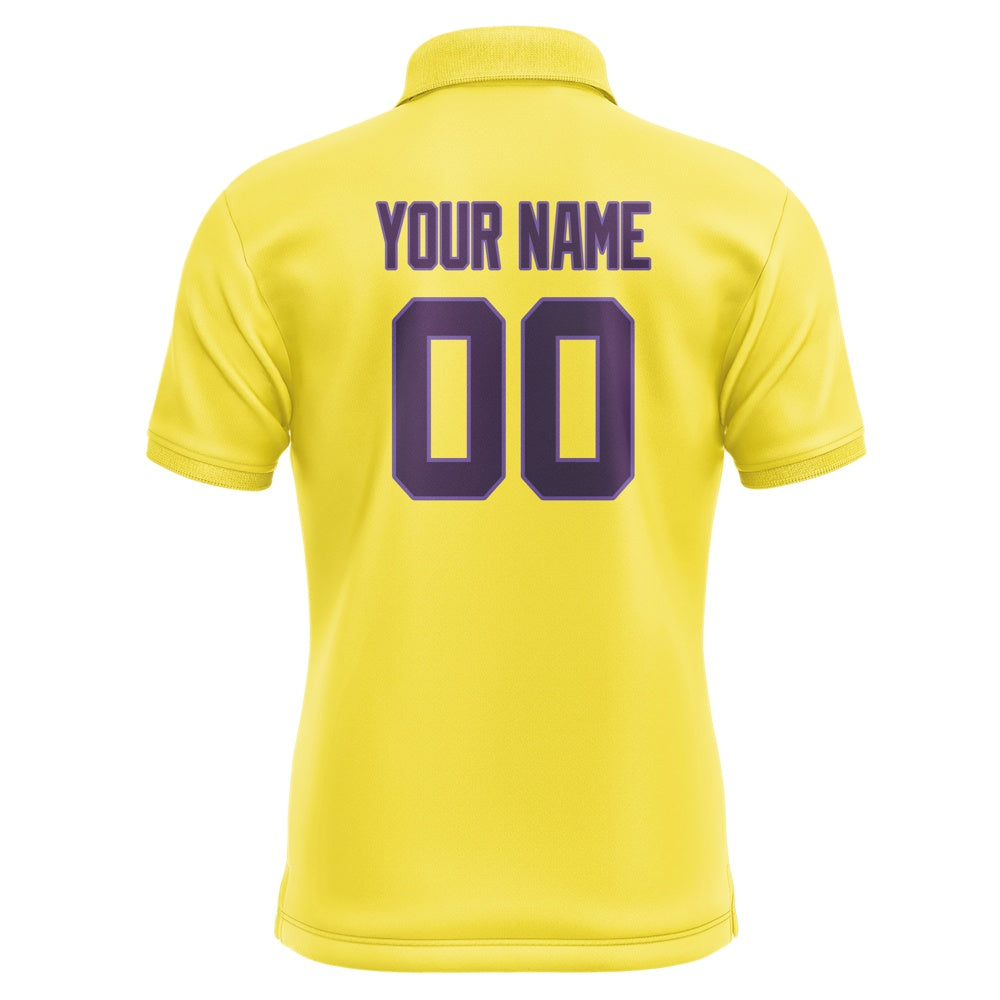 Custom Light Yellow Purple Short-Sleeve Polo Shirt