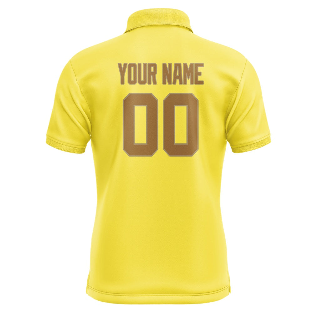Custom Light Yellow Khaki Short-Sleeve Polo Shirt
