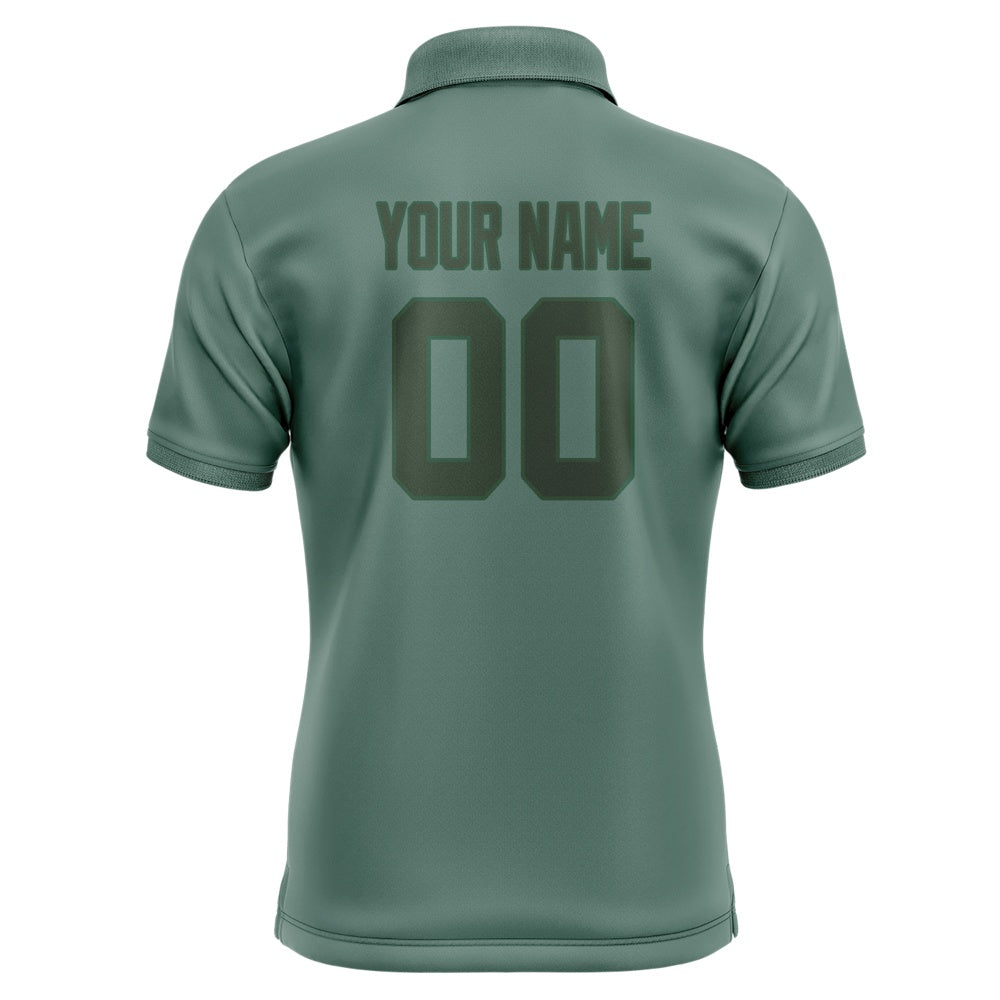 Custom Blue Green Dark Green Short-Sleeve Polo Shirt