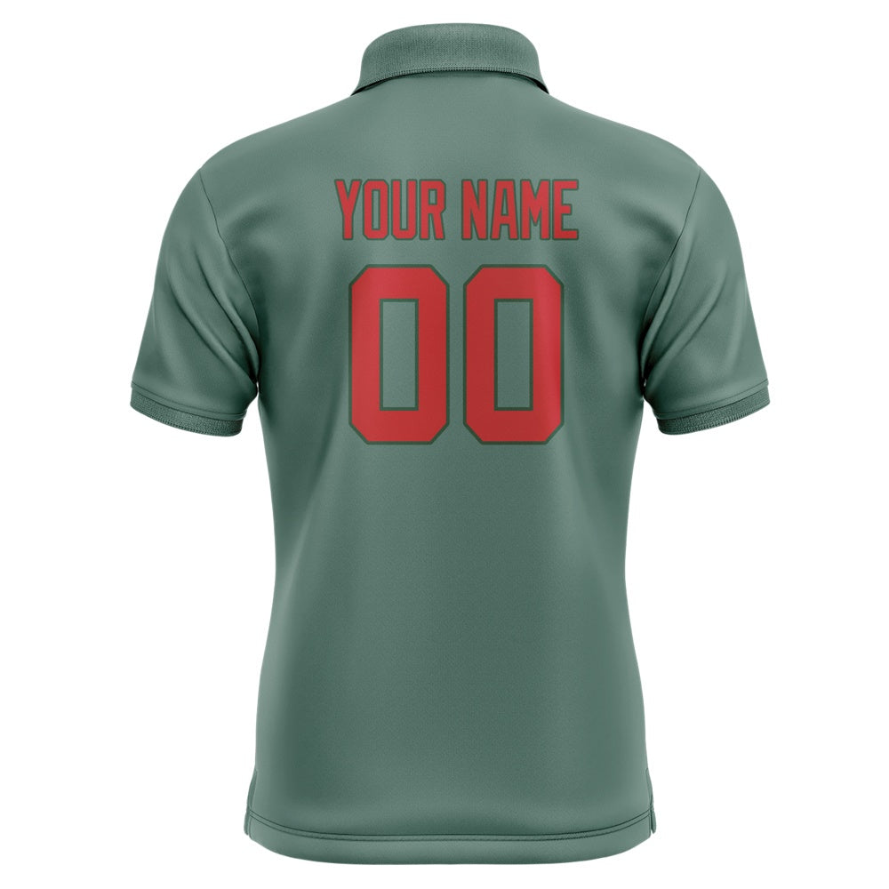 Custom Blue Green Red Short-Sleeve Polo Shirt