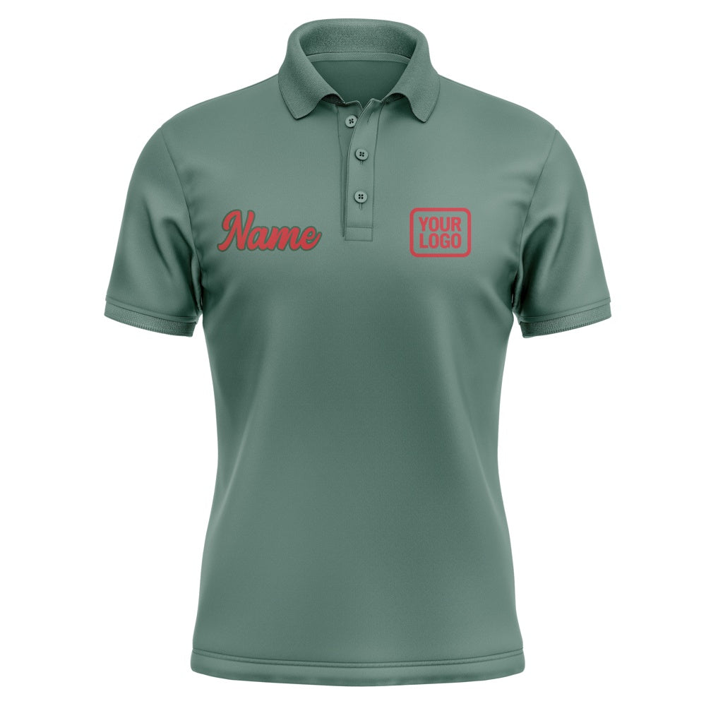 Custom Blue Green Red Short-Sleeve Polo Shirt