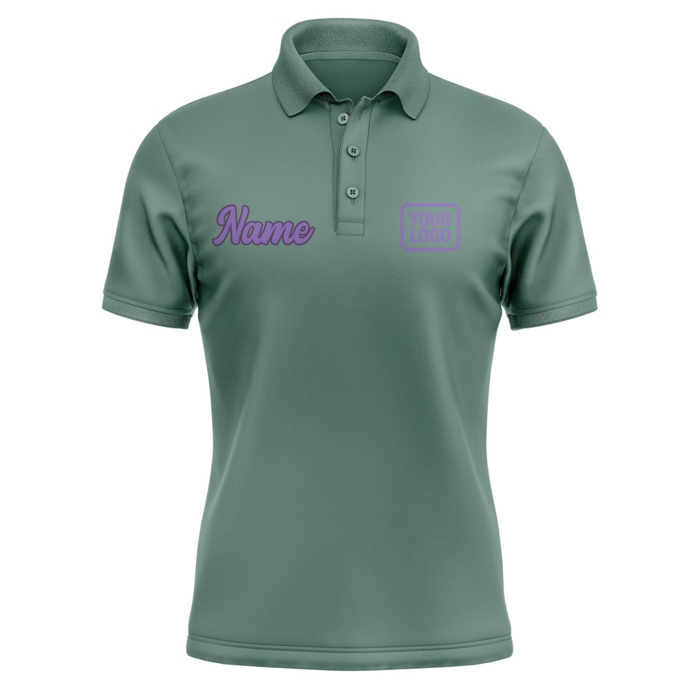 Custom Blue Green Light Purple Short-Sleeve Polo Shirt
