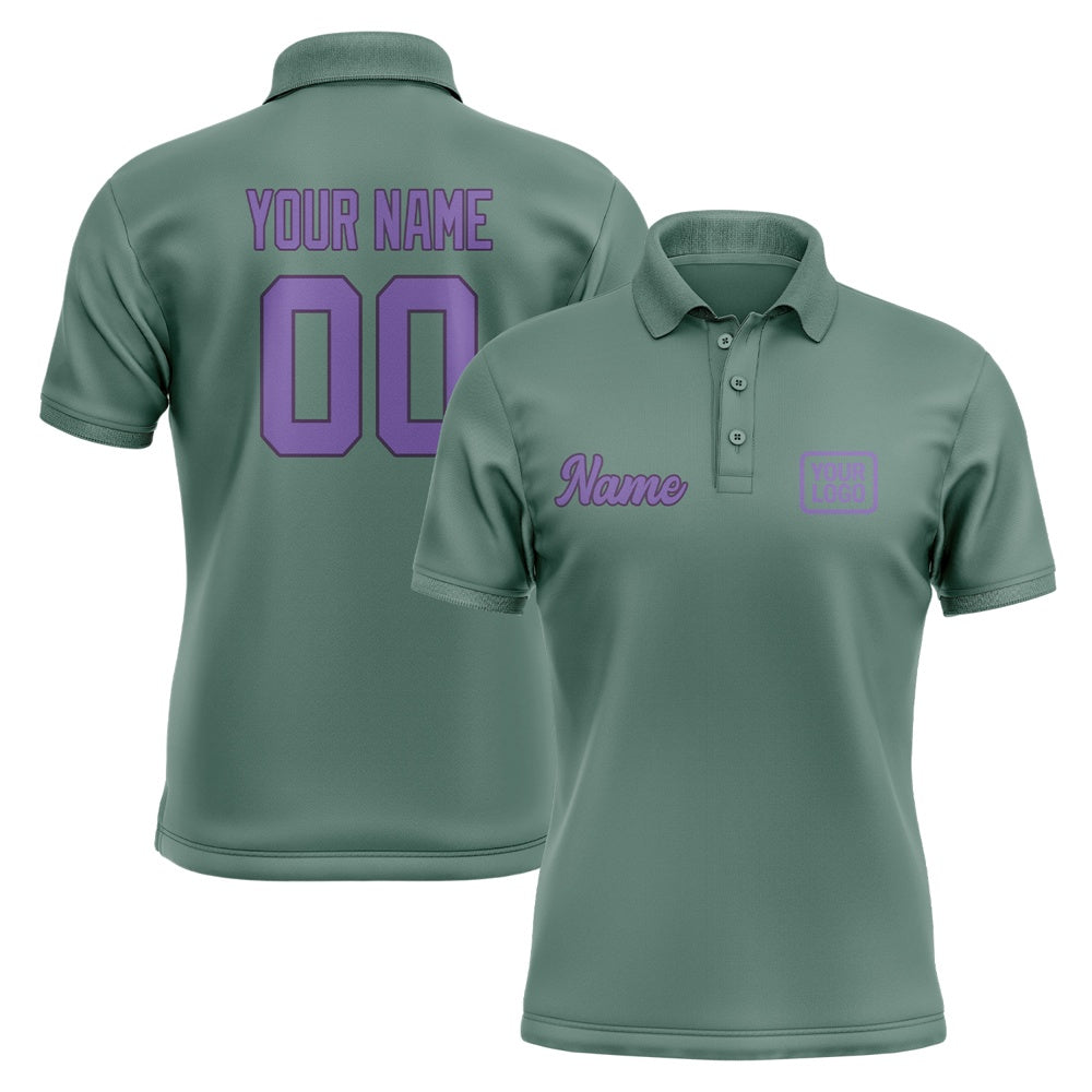 Custom Blue Green Light Purple Short-Sleeve Polo Shirt