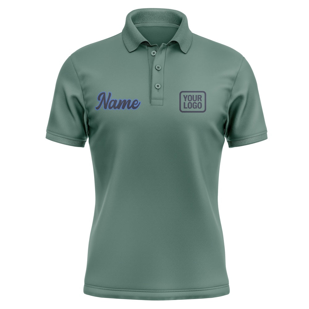 Custom Blue Green Navy Short-Sleeve Polo Shirt