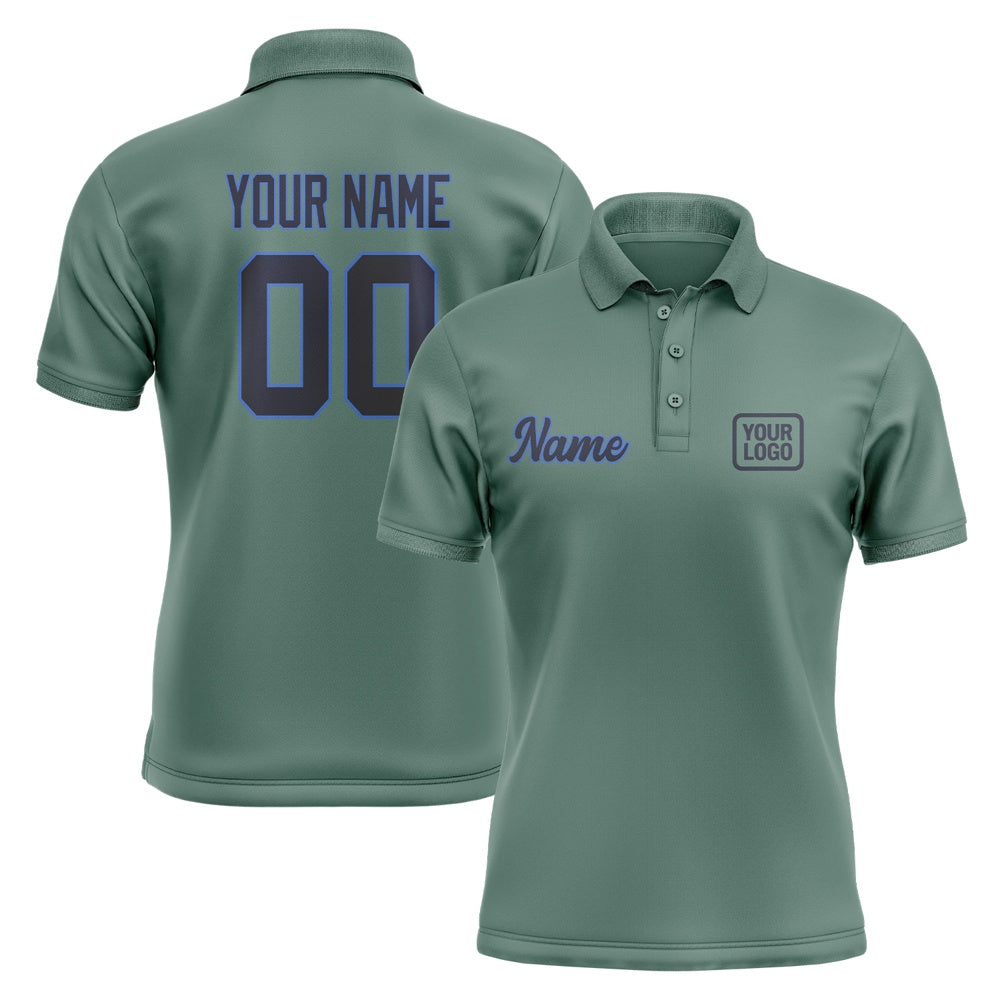 Custom Blue Green Navy Short-Sleeve Polo Shirt