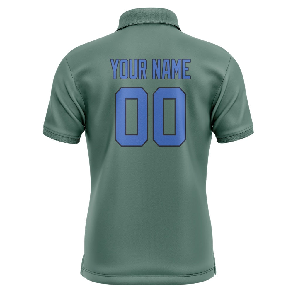 Custom Blue Green Sky Blue Short-Sleeve Polo Shirt