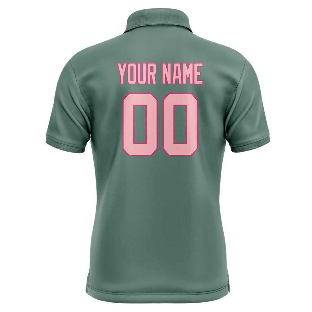 Custom Blue Green Light Pink Short-Sleeve Polo Shirt