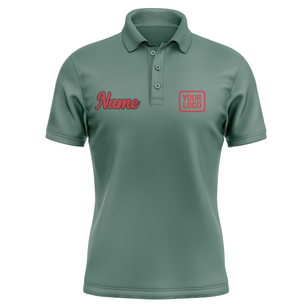 Custom Blue Green Red Short-Sleeve Polo Shirt