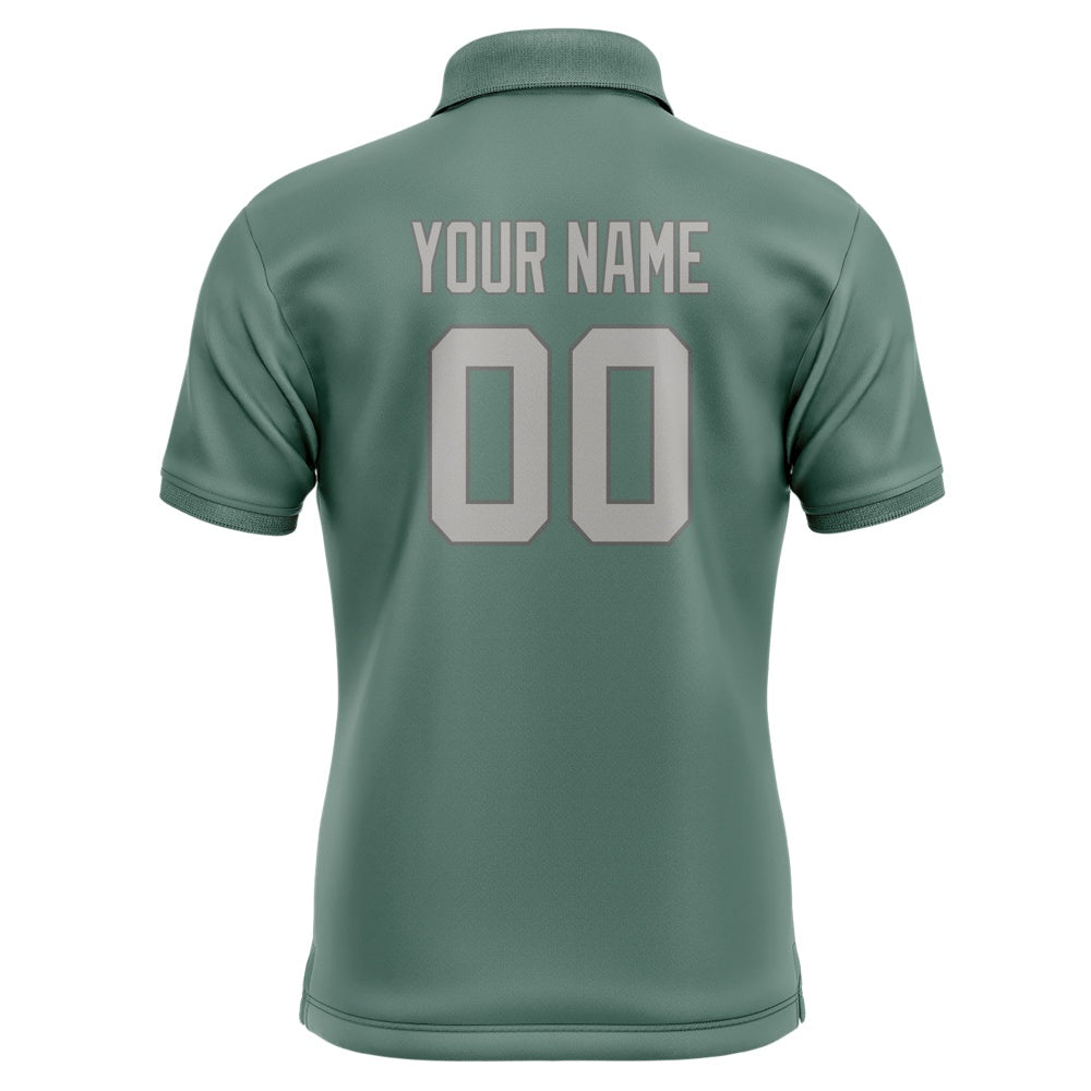 Custom Blue Green Gray Short-Sleeve Polo Shirt