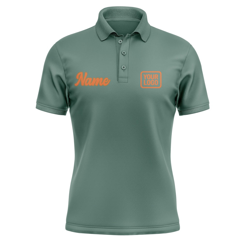 Custom Blue Green Orange Short-Sleeve Polo Shirt