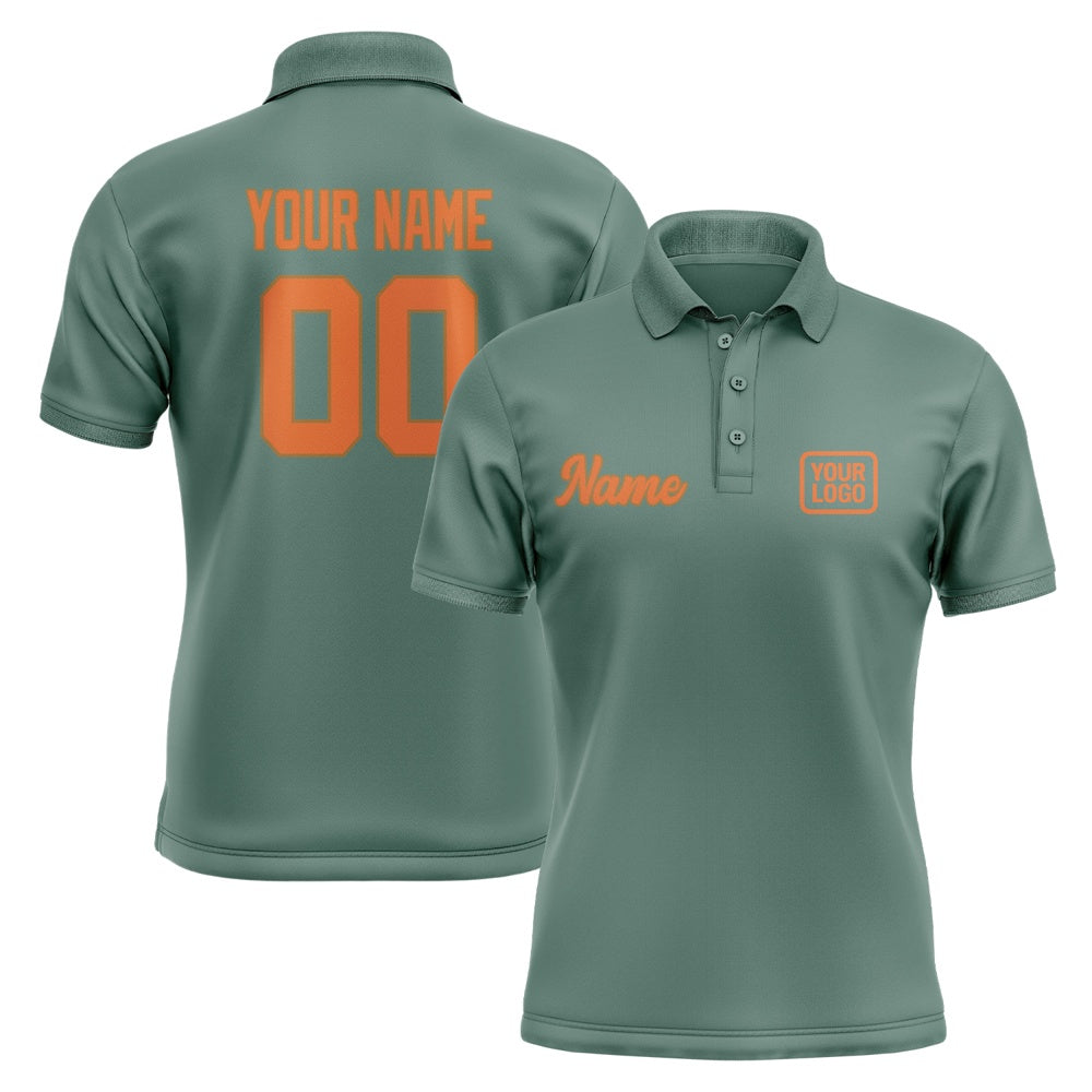 Custom Blue Green Orange Short-Sleeve Polo Shirt