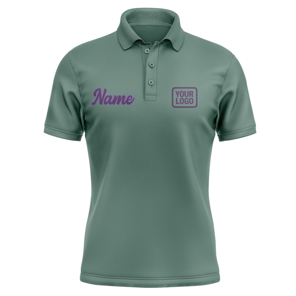 Custom Blue Green Purple Short-Sleeve Polo Shirt