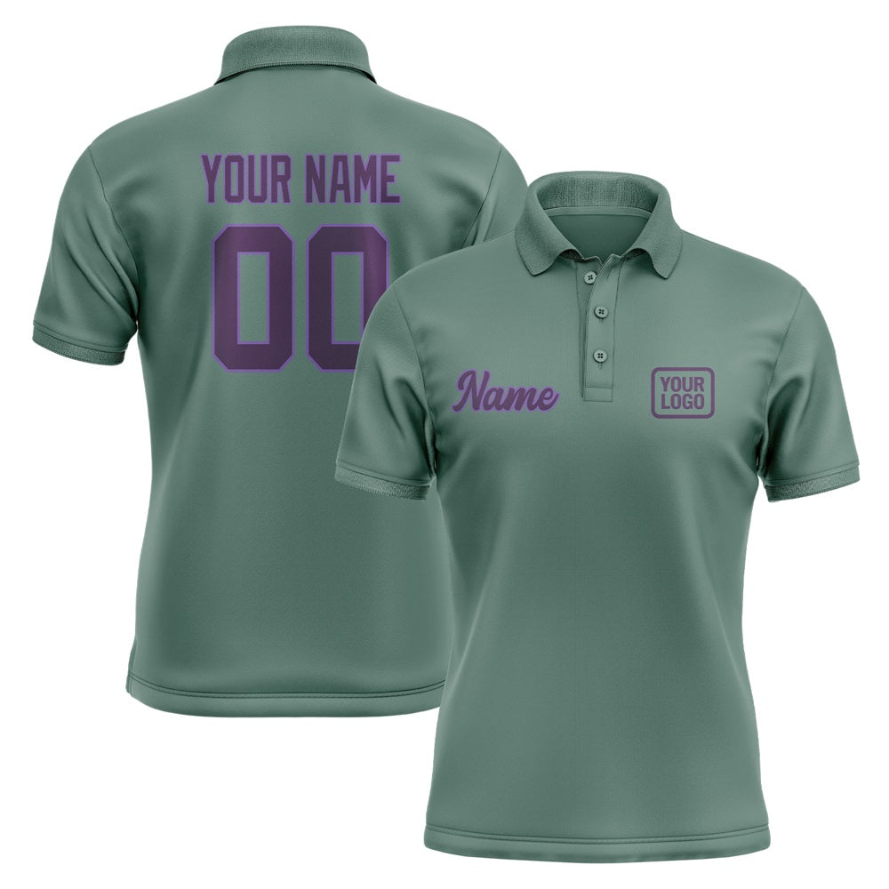 Custom Blue Green Purple Short-Sleeve Polo Shirt