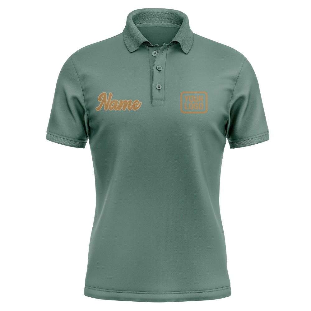 Custom Blue Green Khaki Short-Sleeve Polo Shirt