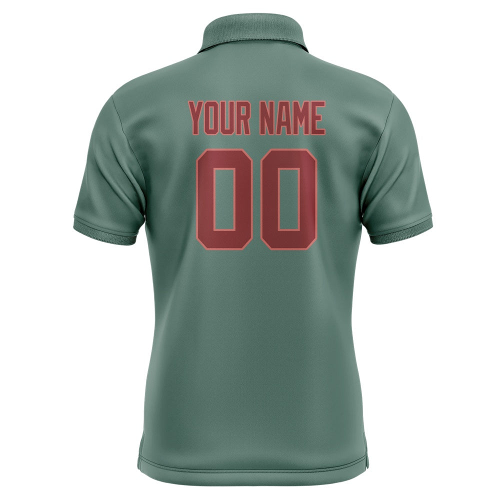 Custom Blue Green Crimson Red Short-Sleeve Polo Shirt