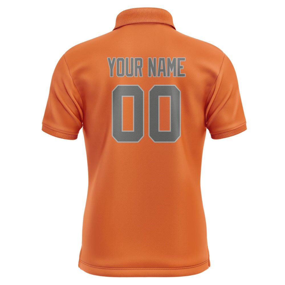Custom Orange Dark Grey Short-Sleeve Polo Shirt