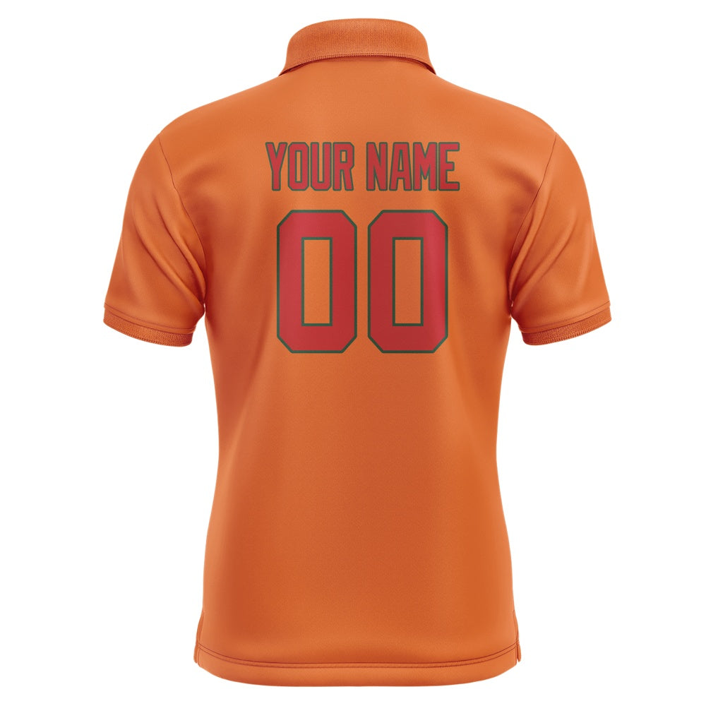 Custom Orange Red Short-Sleeve Polo Shirt