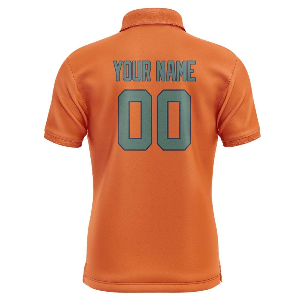 Custom Orange Blue Green Short-Sleeve Polo Shirt