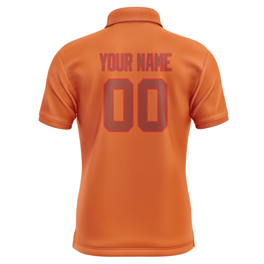 Custom Orange Coral Red Short-Sleeve Polo Shirt