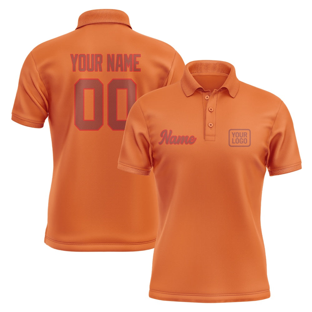 Custom Orange Coral Red Short-Sleeve Polo Shirt