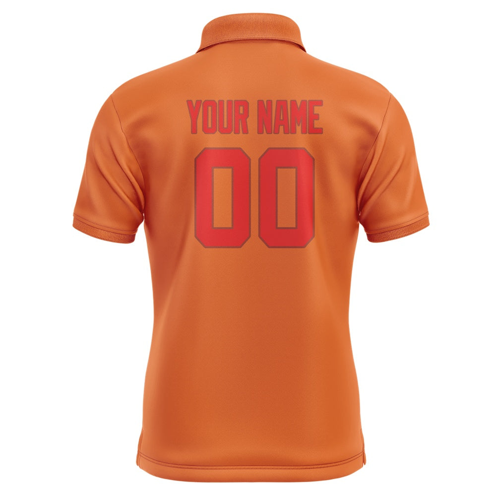 Custom Orange Orange Red Short-Sleeve Polo Shirt