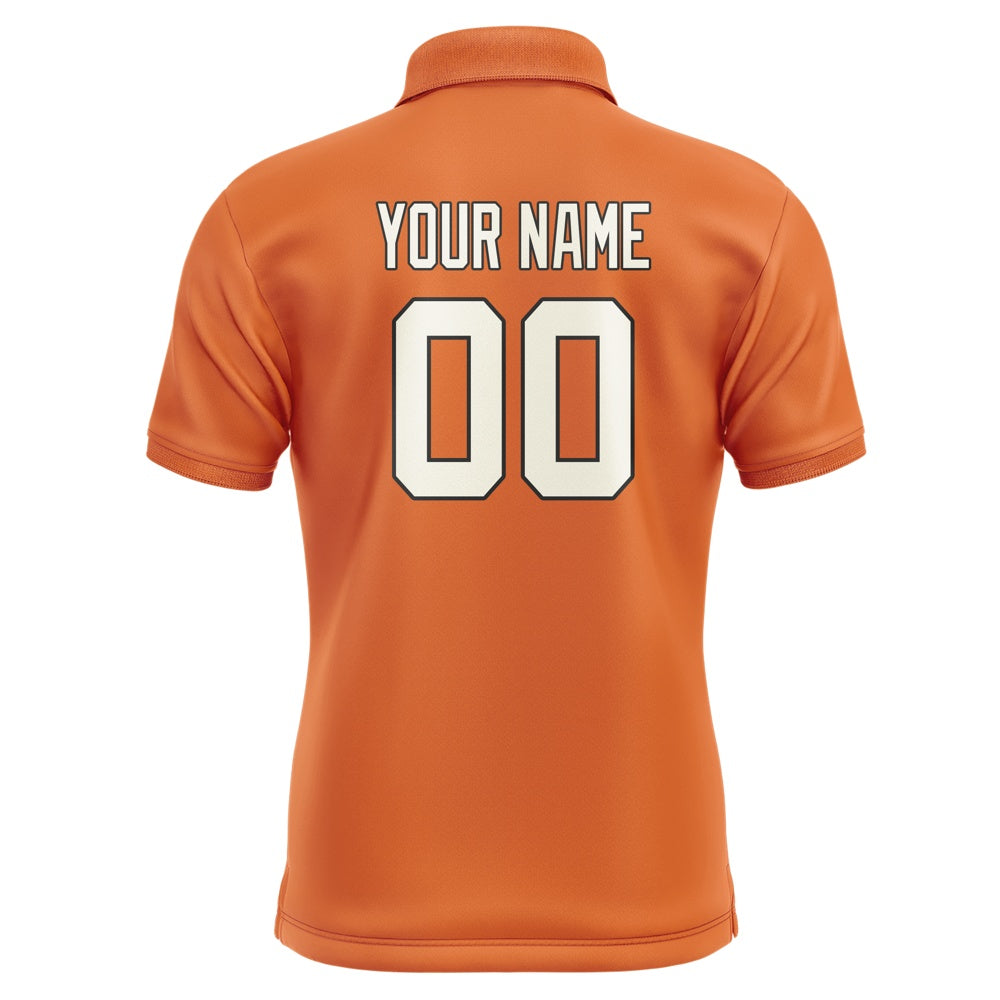 Custom Orange Cream Short-Sleeve Polo Shirt