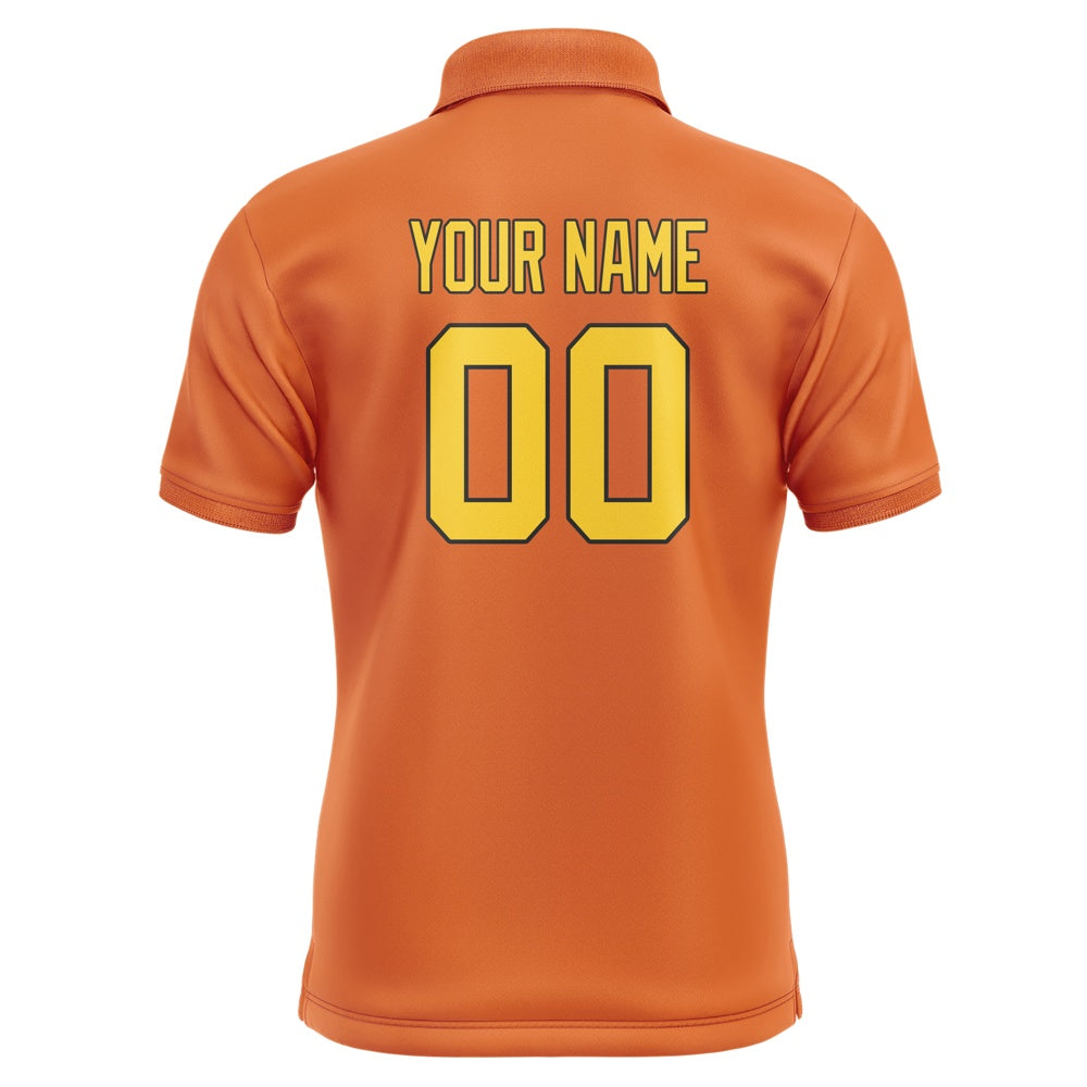 Custom Orange Gold Short-Sleeve Polo Shirt