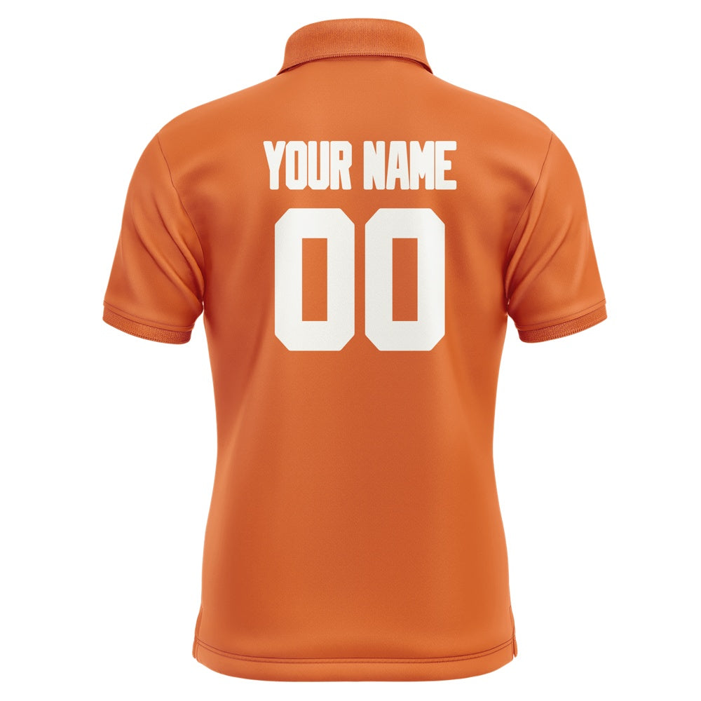 Custom Orange White Short-Sleeve Polo Shirt