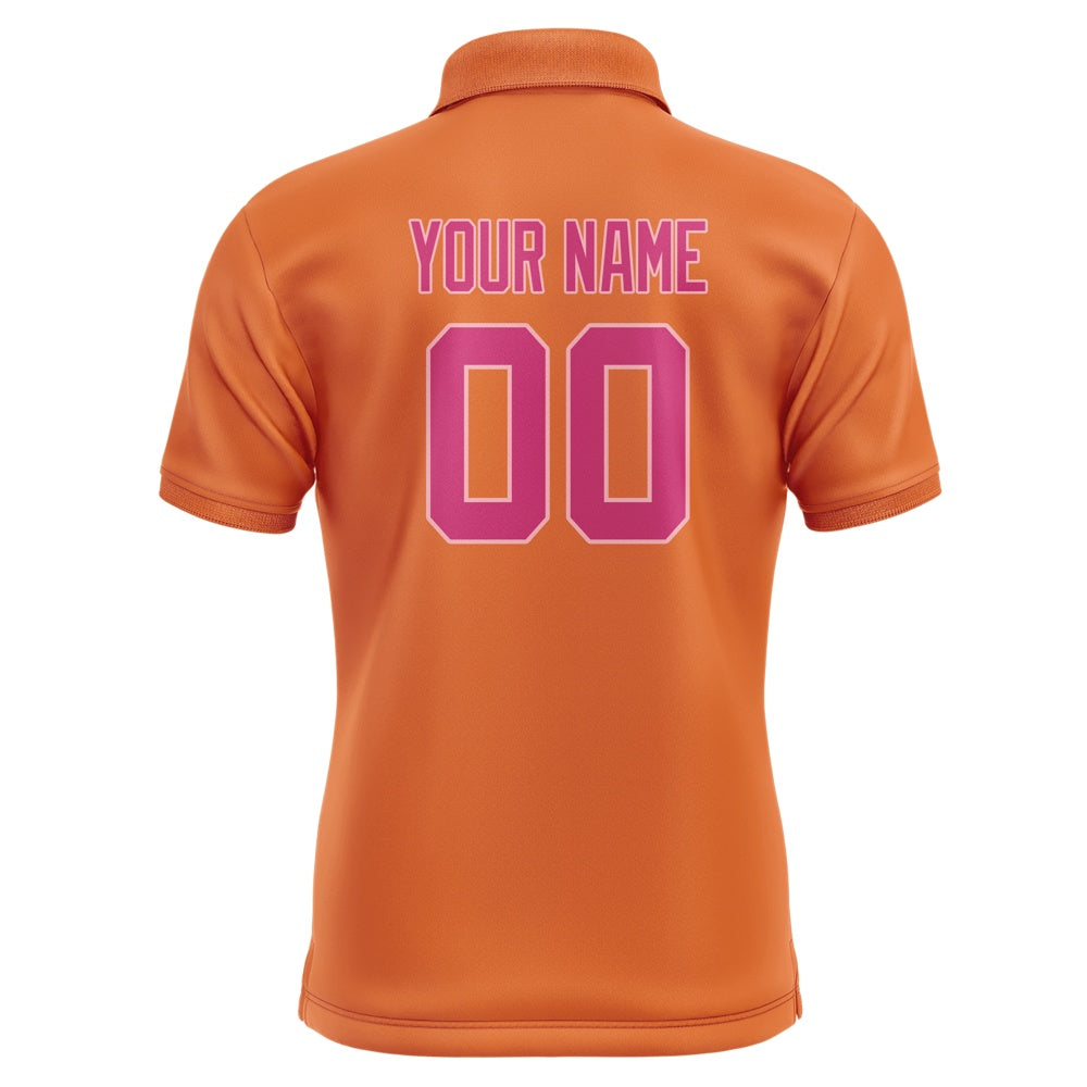 Custom Orange Pink Short-Sleeve Polo Shirt