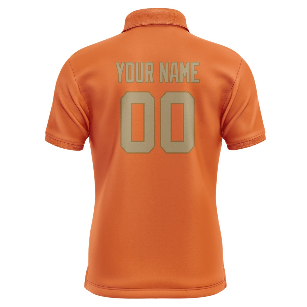 Custom Orange Light Khaki Short-Sleeve Polo Shirt