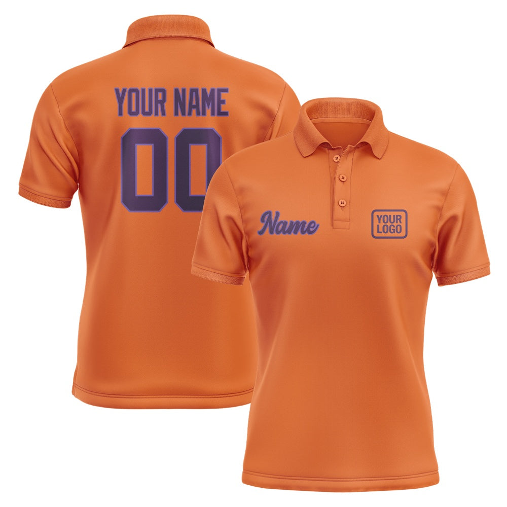 Custom Orange Purple Short-Sleeve Polo Shirt