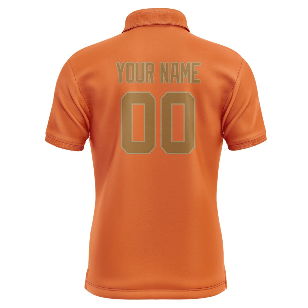 Custom Orange Khaki Short-Sleeve Polo Shirt