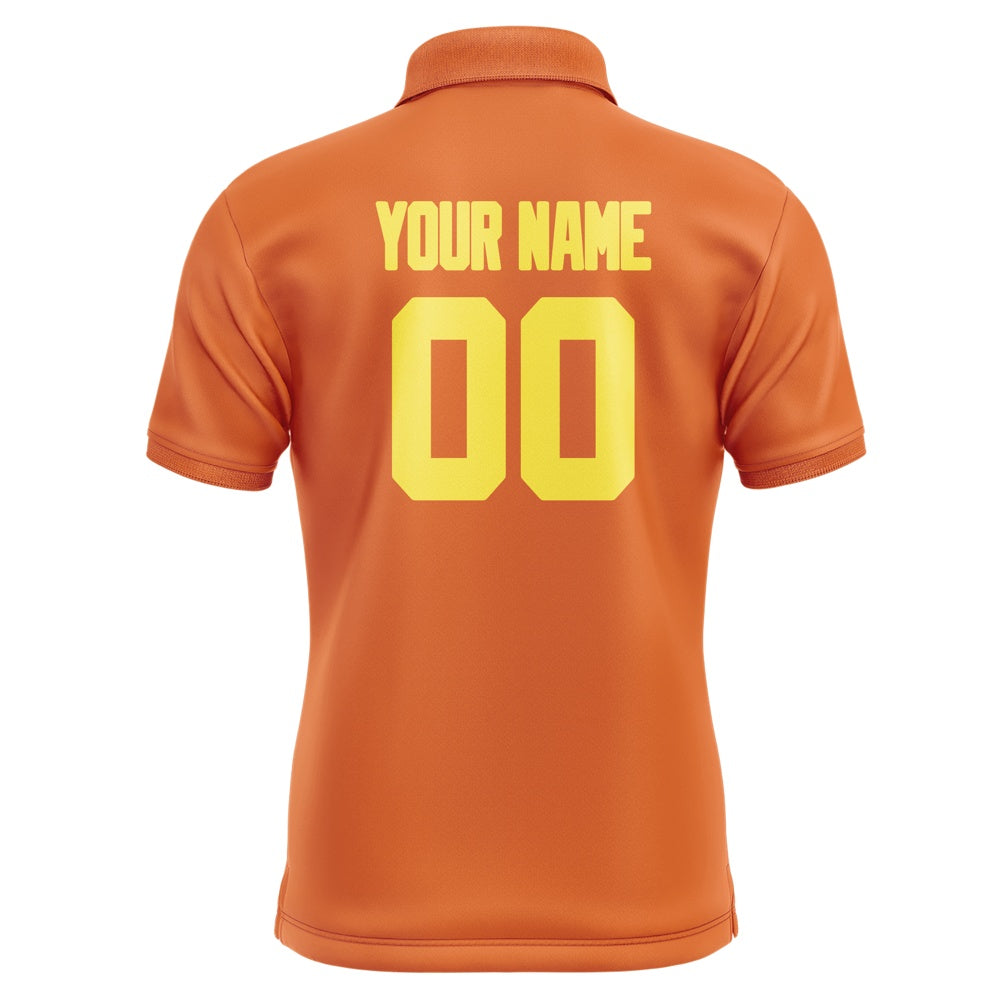 Custom Orange Light Yellow Short-Sleeve Polo Shirt
