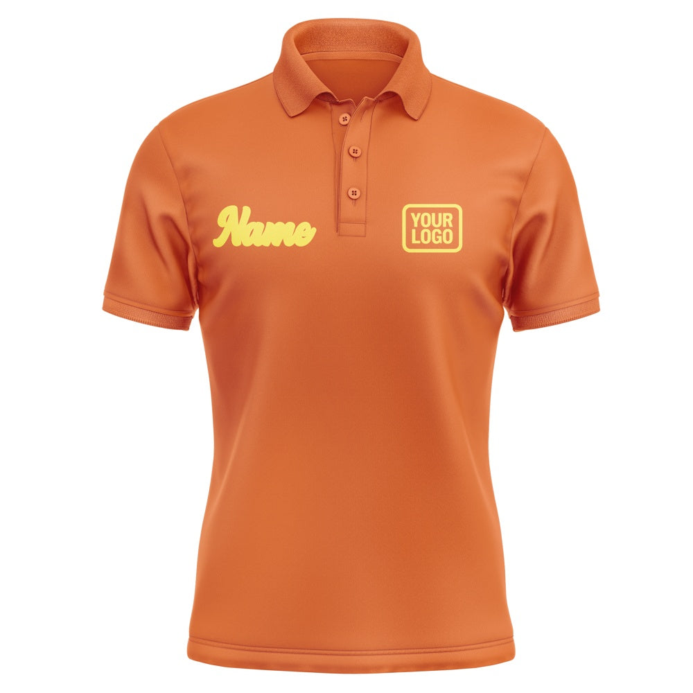 Custom Orange Light Yellow Short-Sleeve Polo Shirt