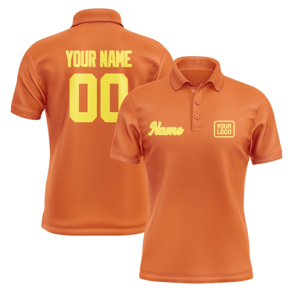 Custom Orange Light Yellow Short-Sleeve Polo Shirt