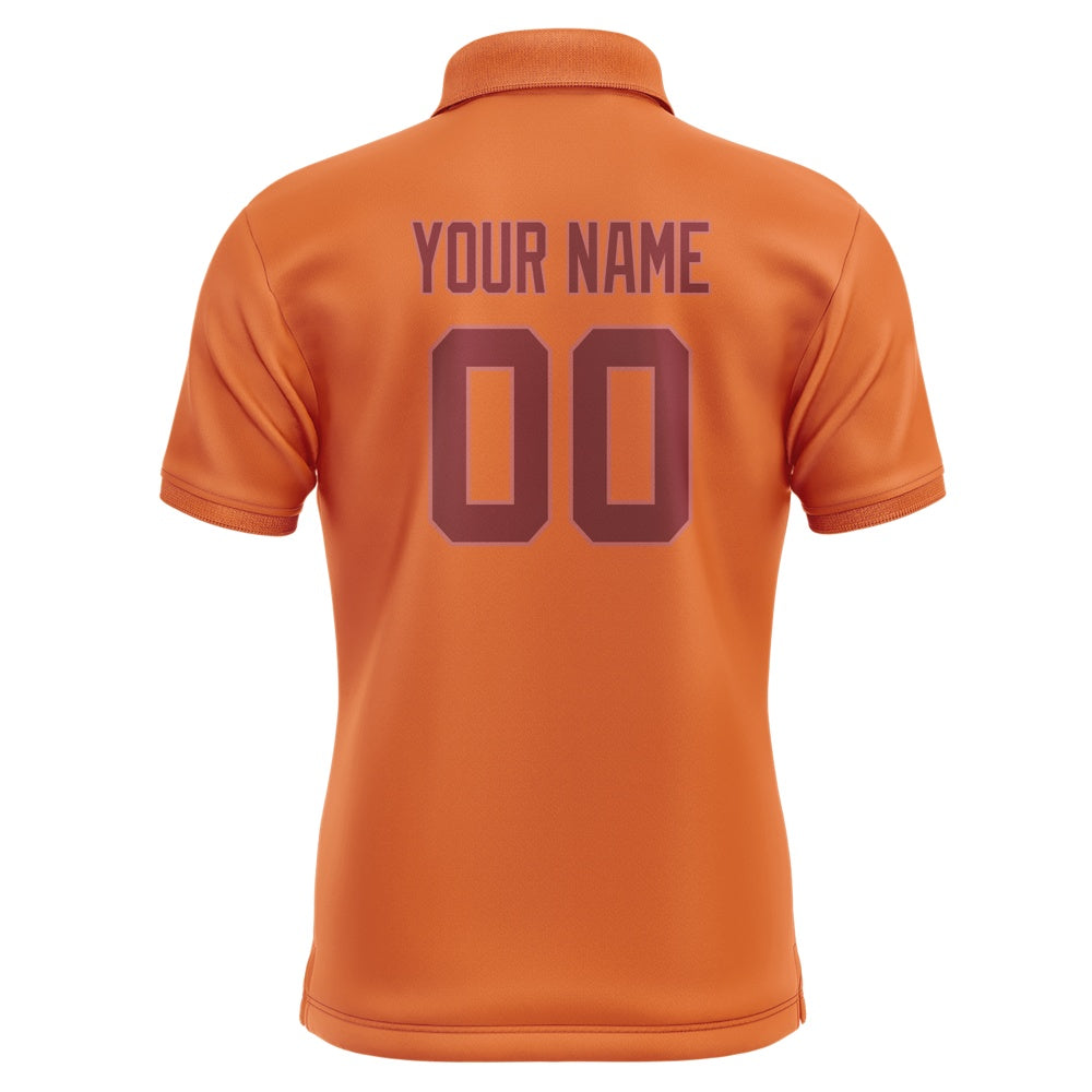 Custom Orange Crimson Red Short-Sleeve Polo Shirt