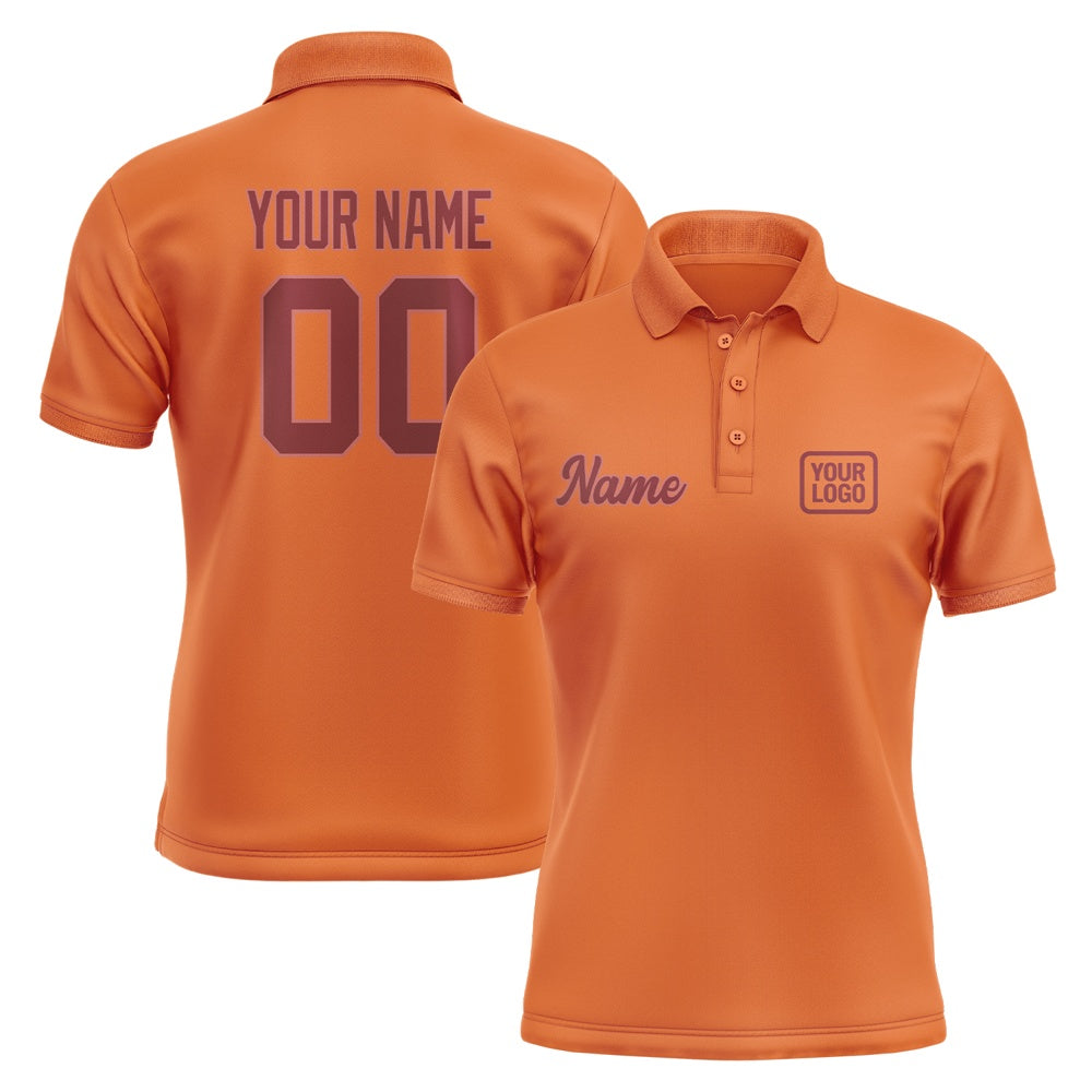 Custom Orange Crimson Red Short-Sleeve Polo Shirt