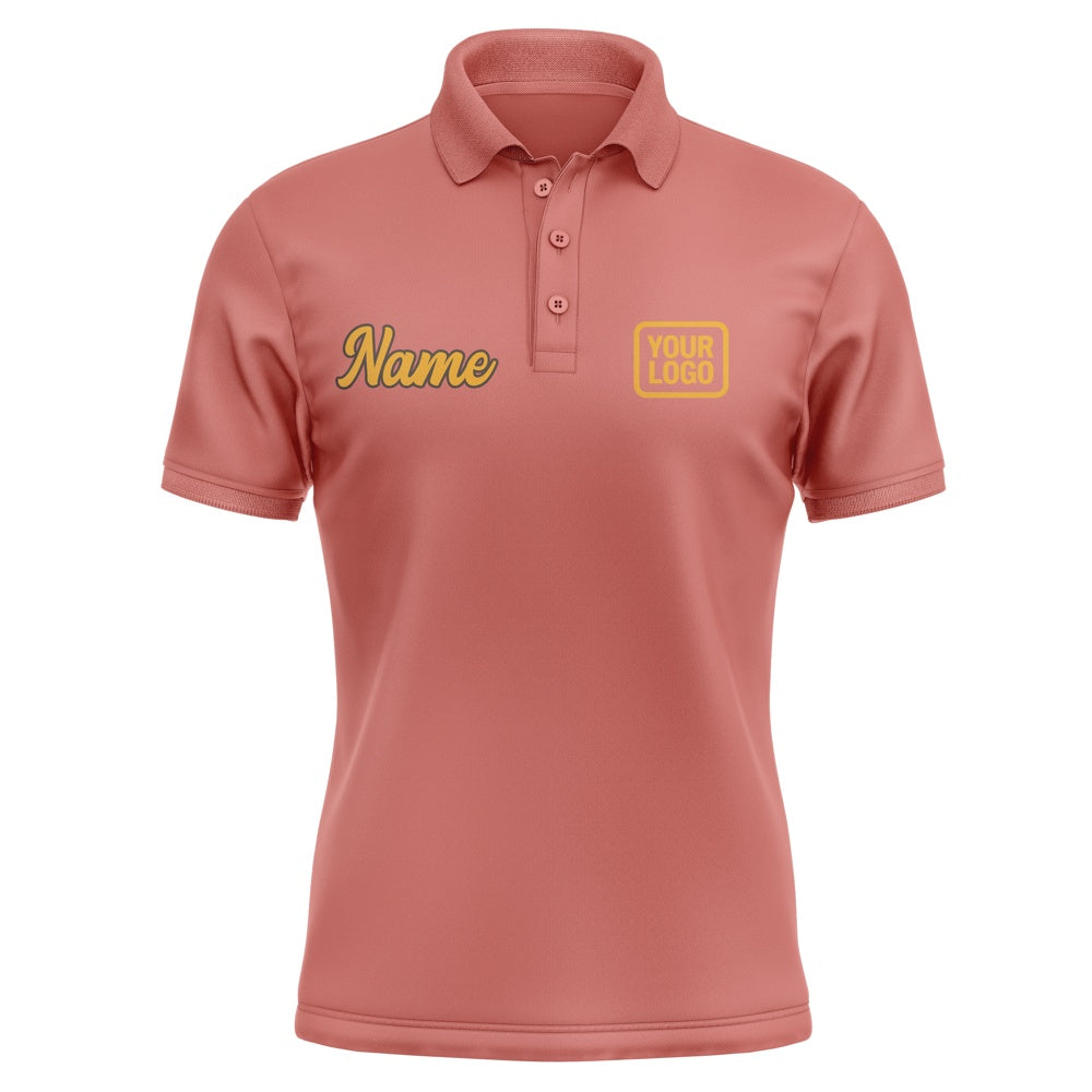 Custom Copper Rose Yellow Short-Sleeve Polo Shirt