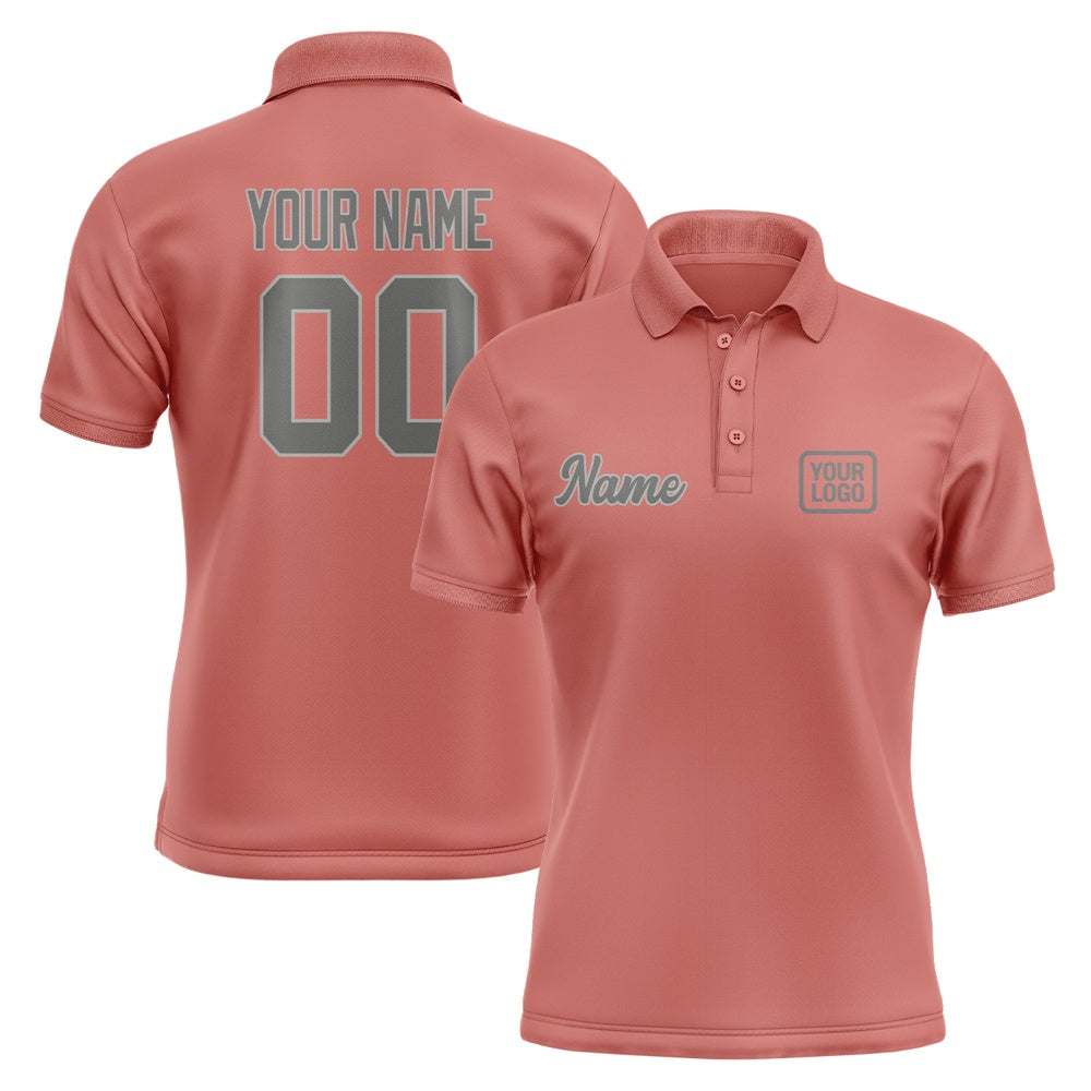 Custom Copper Rose Dark Grey Short-Sleeve Polo Shirt