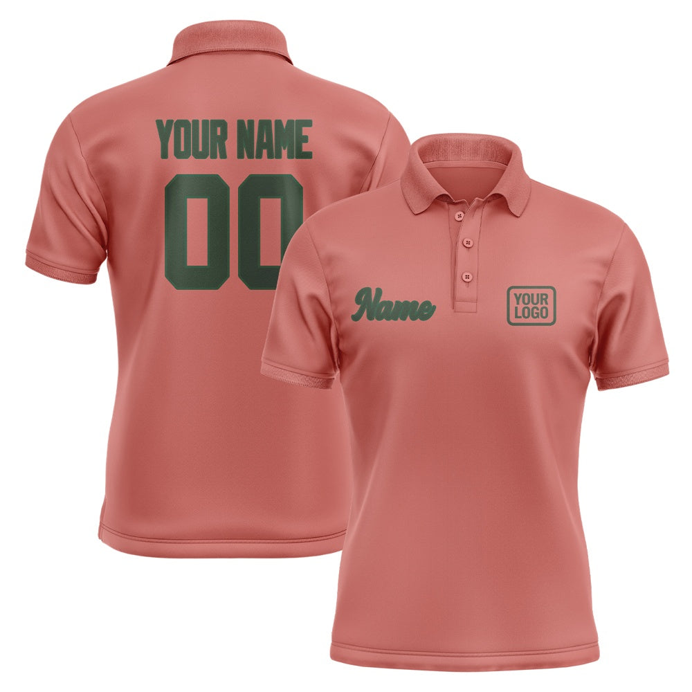 Custom Copper Rose Dark Green Short-Sleeve Polo Shirt