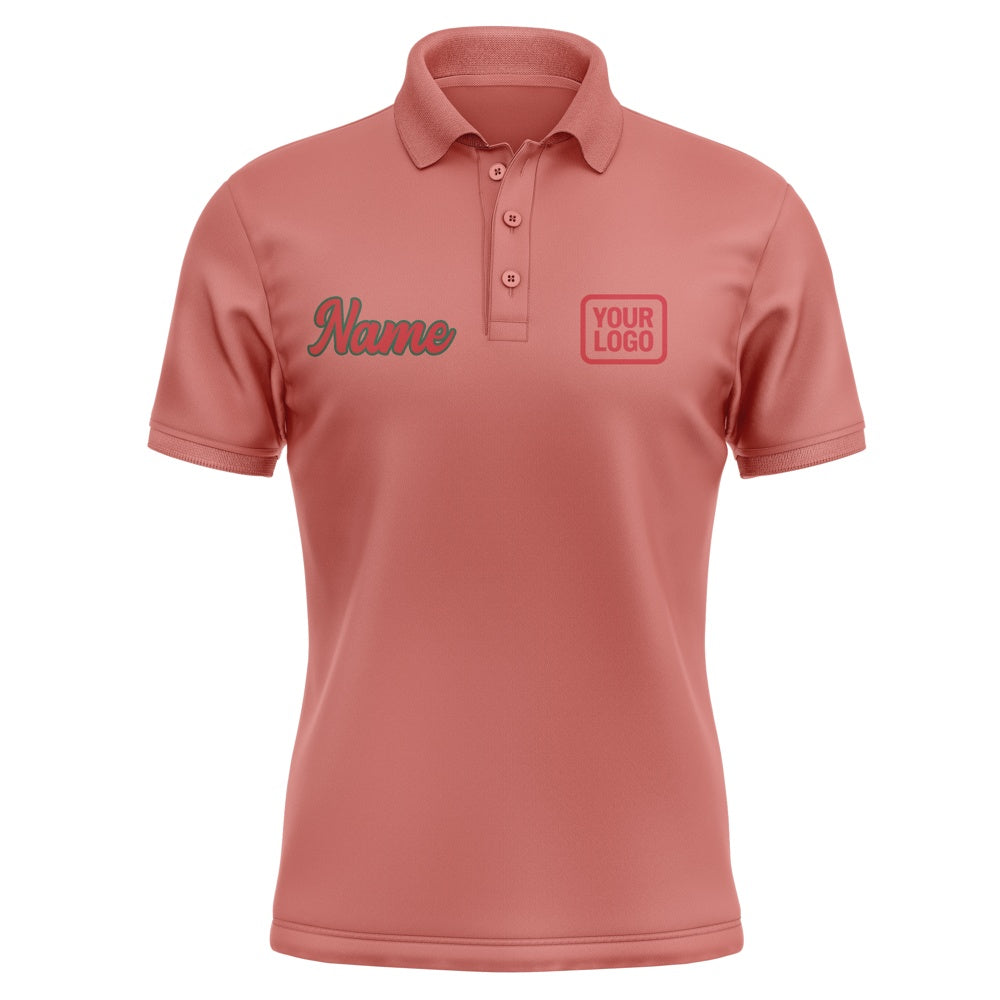 Custom Copper Rose Red Short-Sleeve Polo Shirt