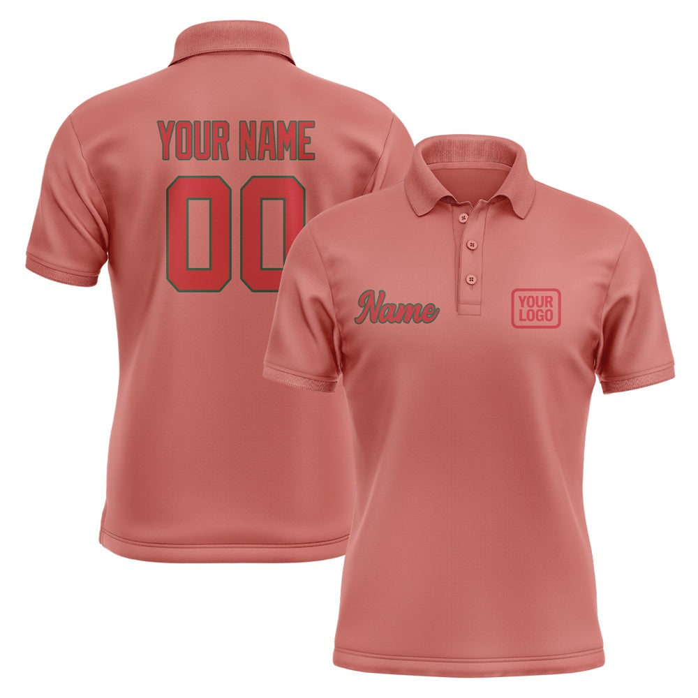 Custom Copper Rose Red Short-Sleeve Polo Shirt