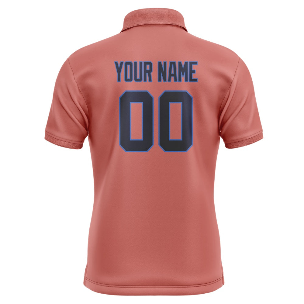Custom Copper Rose Navy Short-Sleeve Polo Shirt