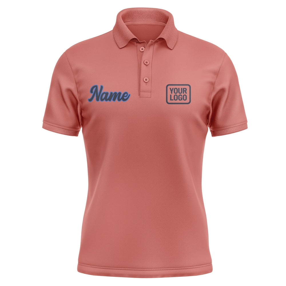Custom Copper Rose Navy Short-Sleeve Polo Shirt