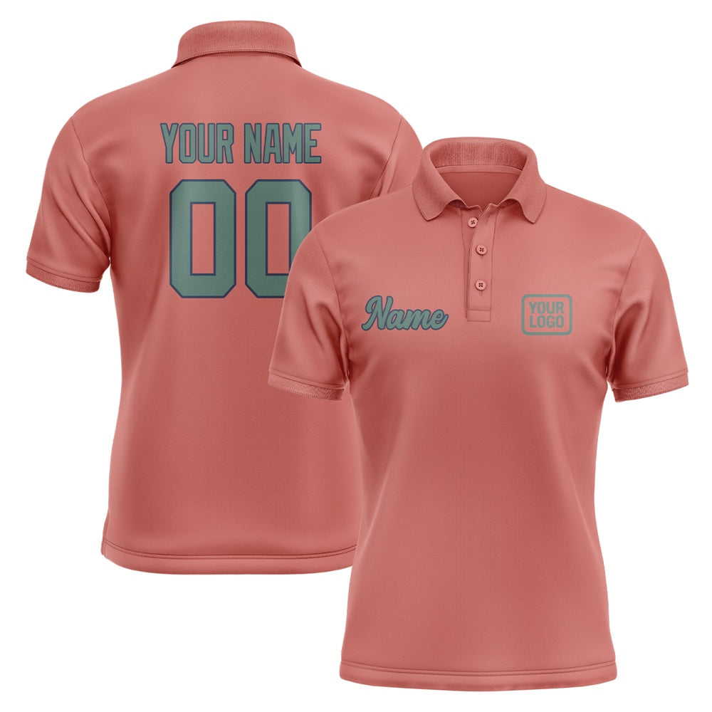 Custom Copper Rose Blue Green Short-Sleeve Polo Shirt